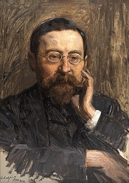 Portraitstudie Adolf Erman, Ägyptologe, Direktor des Ägyptischen Museums. Studie zu dem verschollene, 1902, William Pape