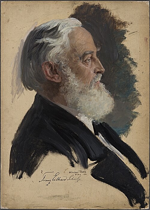 Ohne Titel (Portraitstudie Franz Eilhard Schulze). Studie zu dem verschollenen Gemälde "Letzte Sitzu, , William Pape