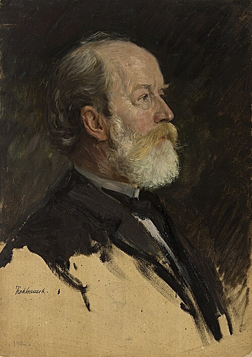 Ohne Titel (Portraitstudie Friedrich Kohlrausch). Studie zu dem verschollenen Gemälde "Letzte Sitzun, , William Pape
