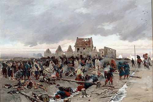 Bivouac après le combat du Bourget, 21 décembre 1870, 1872, Alphonse de Neuville