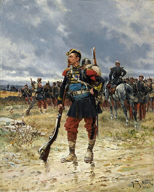 A Soldier with Troops in the Background, 1884, Alphonse de Neuville