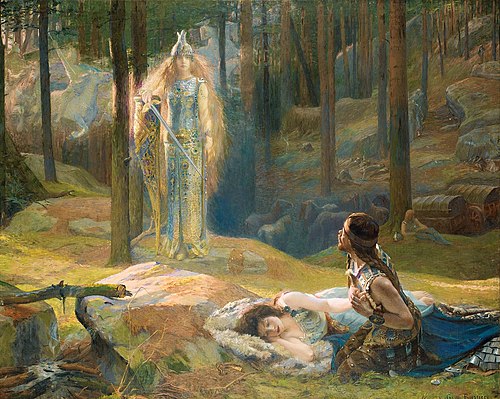 La Révélation, Brünnhilde découvrant Sieglinde et Siegmund, 1894, Gaston Bussière