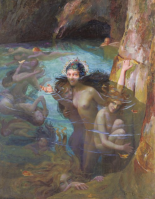 Nymphes marines dans une grotte, 1924, Gaston Bussière
