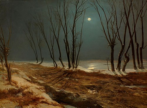 Landscape in Winter at Moonlight, 1836, Carl Blechen