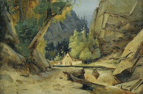 Mill in a valley, 1833, Carl Blechen