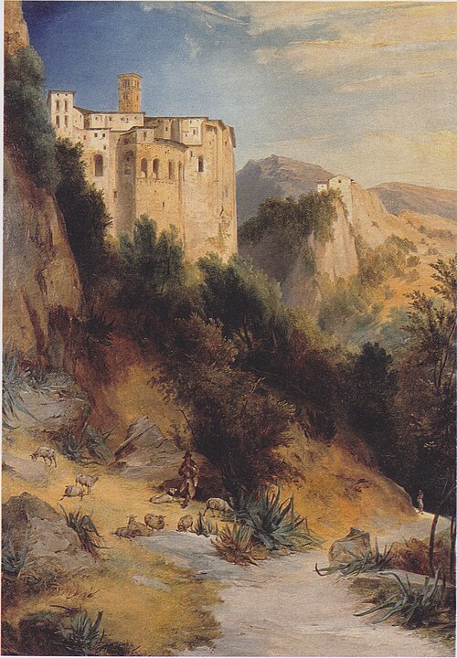 Monastery of Saint Scholastica, 1830, Carl Blechen