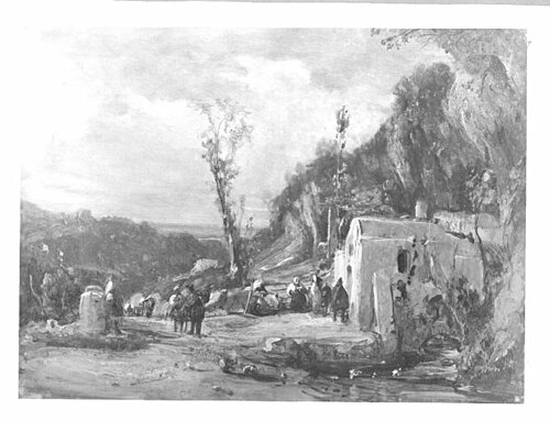 landscape with figures, 1823, Carl Blechen