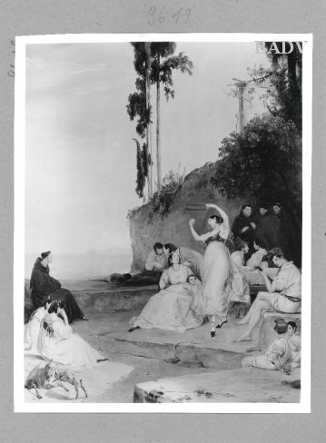 "Tarantella" Merry-society at Italian shore, 1823, Carl Blechen