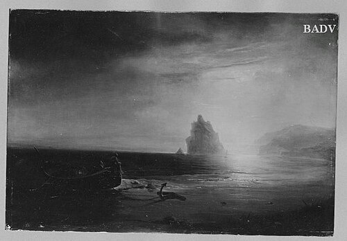 boat at the coast, 1823, Carl Blechen