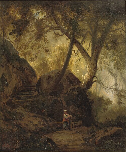 A peaceful moment in a park, 1850, Carl Blechen