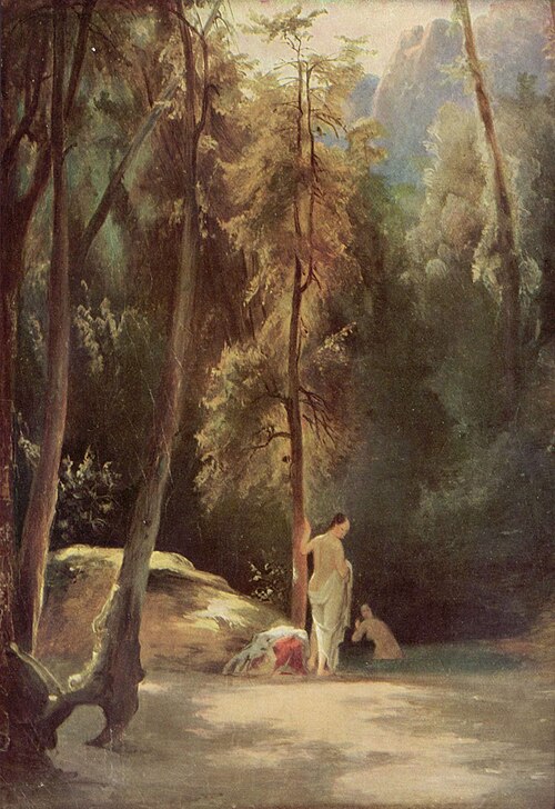 Bathers in the Park at Terni (Women Bathing in the forest), 1829, Carl Blechen
