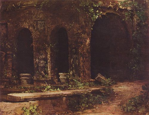 Grotte im Park der Villa d’Este, 1828, Carl Blechen
