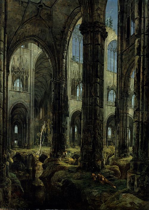 Gothic Church Ruins, 1826, Carl Blechen
