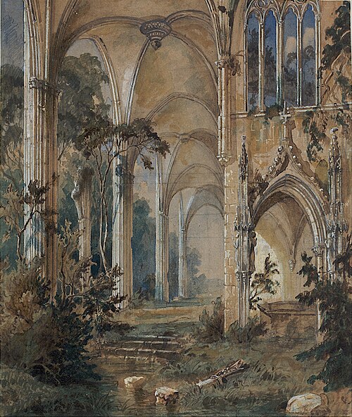 Gothic Church Ruin, 1829, Carl Blechen