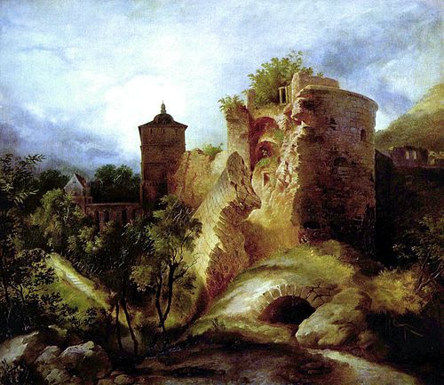 The blown tower of Heidelberg Castle, 1829, Carl Blechen