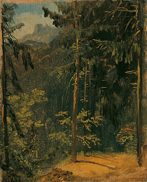 Waldweg im Harz, 1833, Carl Blechen