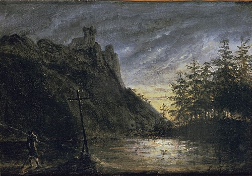 Knight's castle at the fir pond, 1823, Carl Blechen