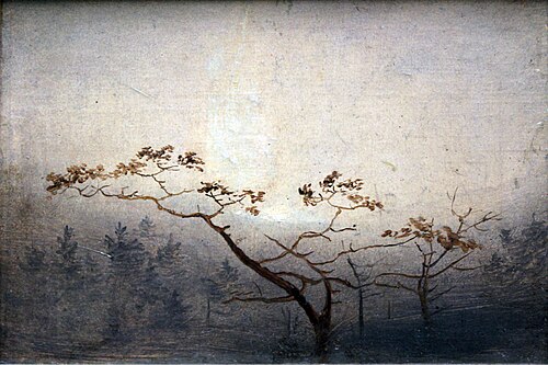 Trees at sunrise in autumn, 1823, Carl Blechen