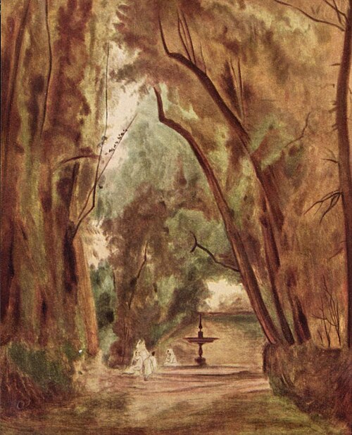 In the park of Villa Borghese, 1837, Carl Blechen