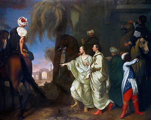 James Dawkins and Robert Wood Discovering the Ruins of Palmyra, 1758, Gavin Hamilton
