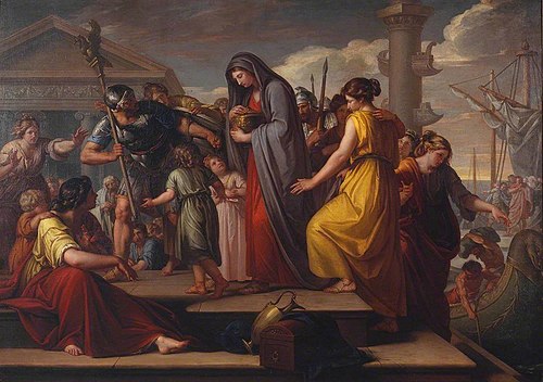 Agrippina Landing at Brindisium with the Ashes of Germanicus, 1772, Gavin Hamilton