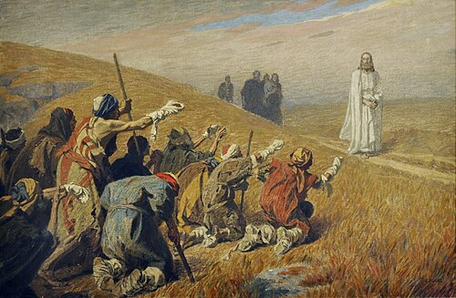 Ten Lepers Call Out to Jesus, , Gebhard Fugel