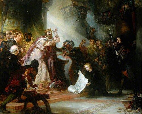 Henry I Receiving News of the Drowning of His Son, , Salomon Alexander Hart