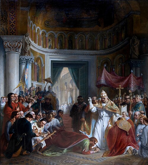 The Submission of the Emperor Barbarossa to Pope Alexander III, 1867, Salomon Alexander Hart