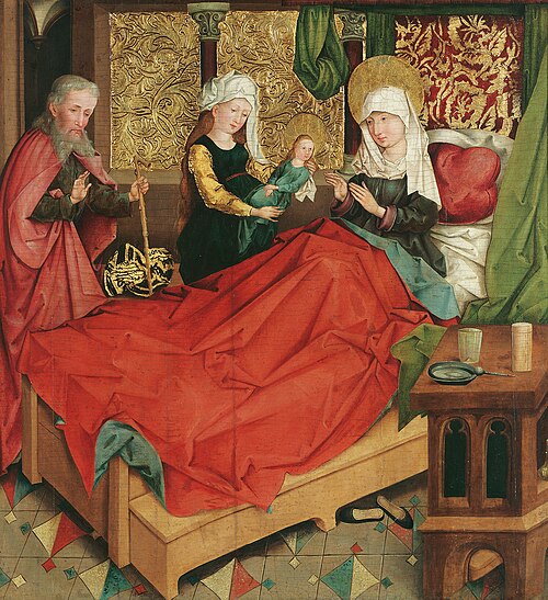 The birth of Mary, 1490, Meister der Divisio Apostolorum
