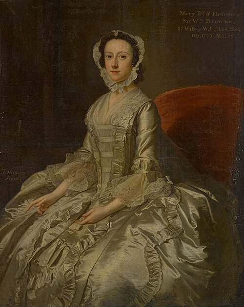 Portrait of Mary ffolkes, nee Browne, , Thomas Hudson