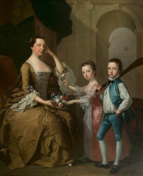 Mrs Matthew Michell and Her Children, Matthew and Anne, 1757, Thomas Hudson