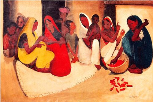 Village scene, 1938, Amrita Sher-Gil