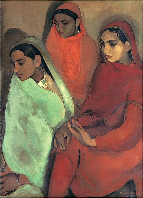 Groupe de trois jeunes femmes, 1935, Amrita Sher-Gil