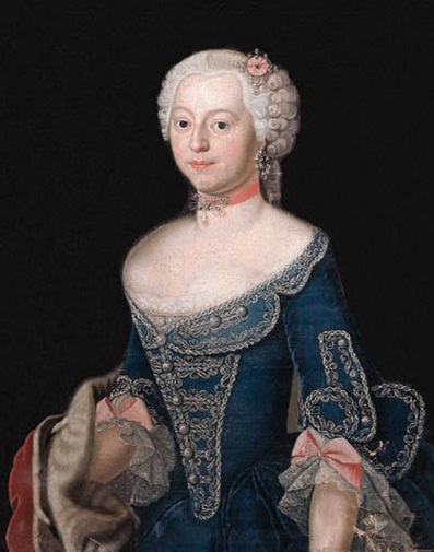 Porträt der Amalie of Mecklenburg (1732-1775), 1750, Georg David Matthieu