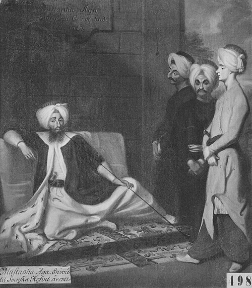 Mustafa Aga med uppvaktning, 1727, Georg Engelhard Schröder