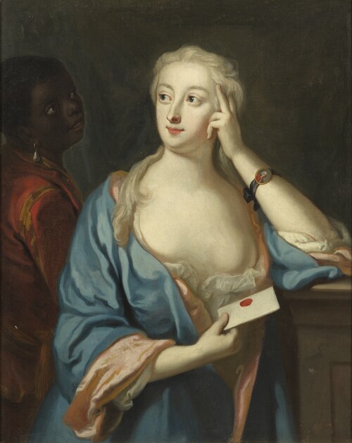Unknown woman and two unknown men, 1800, Georg Engelhard Schröder
