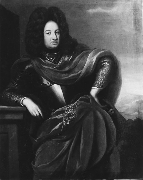 Nils Mauritzson Posse af Säby (1660-1723), baron, colonel, county governor, married to Henrietta Bea, 1708, Georg Engelhard Schröder