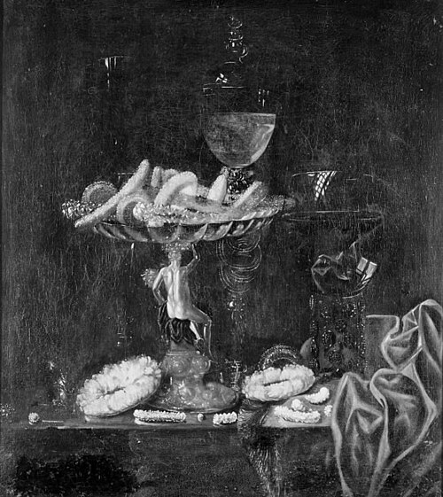 A Table with Drinking Vessel and Confectionery, 1666, Georg Hainz