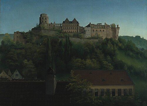 Blick auf das Heidelberger Schloss, 1840, Georg Philipp Schmitt