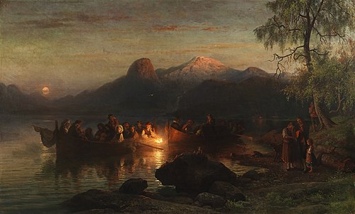 Norwegisches Fischerbegräbnis, 1848, Georg Eduard Otto Saal