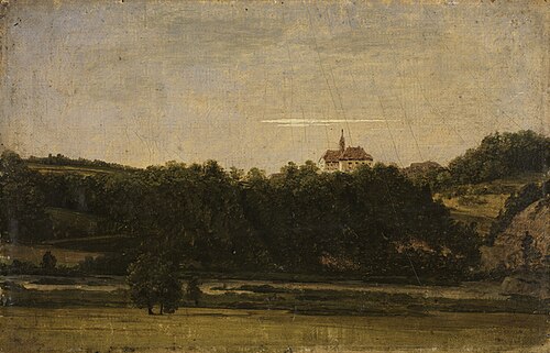 Schloss über Bäumen, , Georg Wilhelm Issel