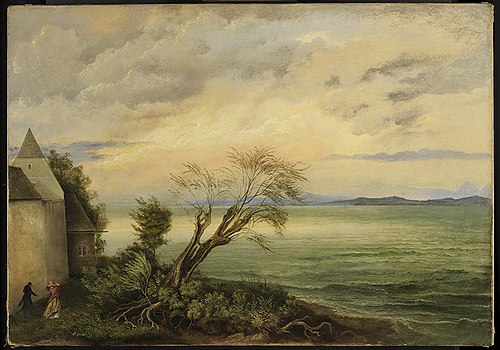 Stürmischer Abend am Bodensee, , Georg Wilhelm Issel