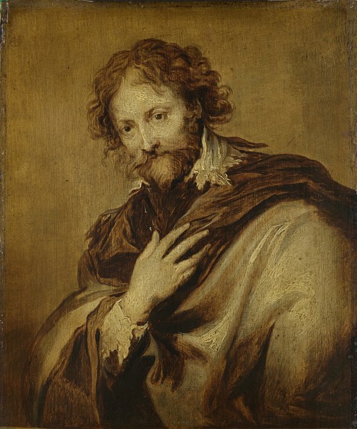 Portrait of a man, identified as Peter Paul Rubens (1577-1640). Painter and diplomat, 1650, Anthony van Dyck