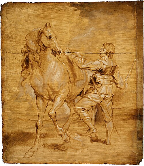 A Man Mounting a Horse, 1630, Anthony van Dyck