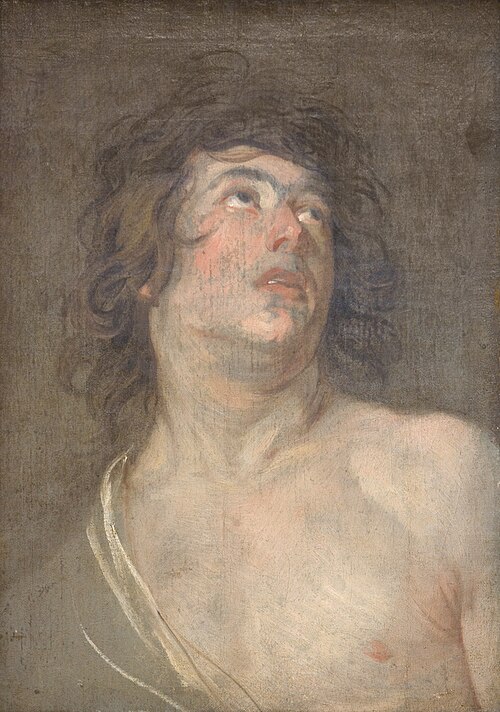 Study Head of a Young Man Looking Upwards. St Sebastian, 1627, Anthony van Dyck