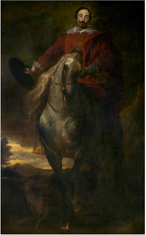Equestrial Portrait of the Painter Cornelis de Wael, 1620, Anthony van Dyck