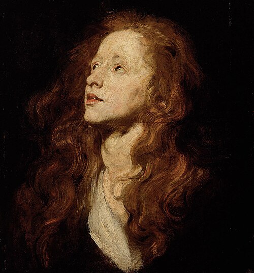 Head study of a woman looking up, 1619, Anthony van Dyck