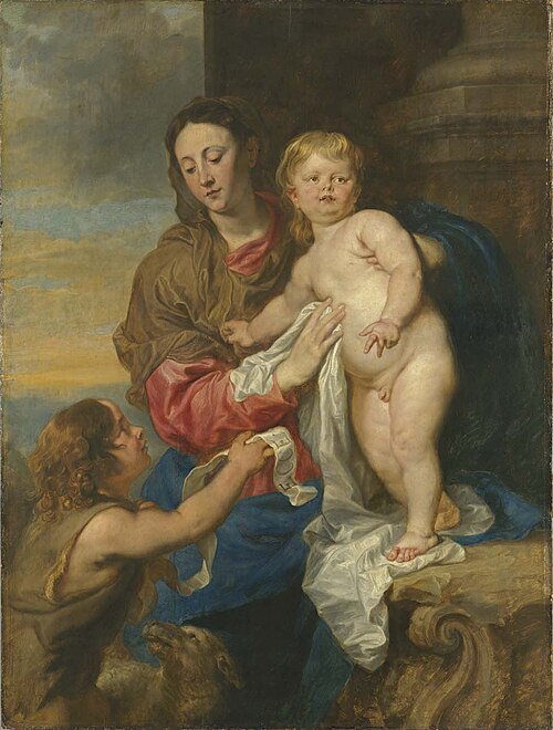 Madonna and Child with Child St John, 1630, Anthony van Dyck