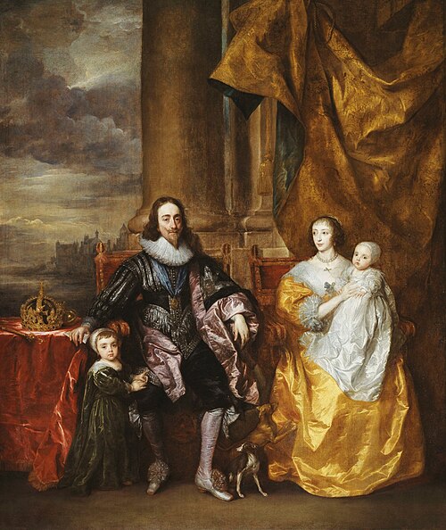 Charles I and Henrietta Maria with their two eldest children, Prince Charles and Princess Mary, 1632, Anthony van Dyck