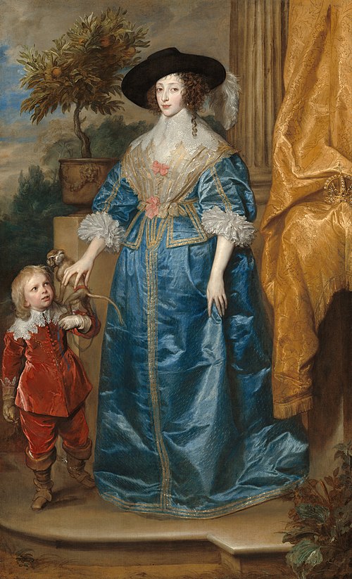 Queen Henrietta Maria with Sir Jeffrey Hudson, 1633, Anthony van Dyck
